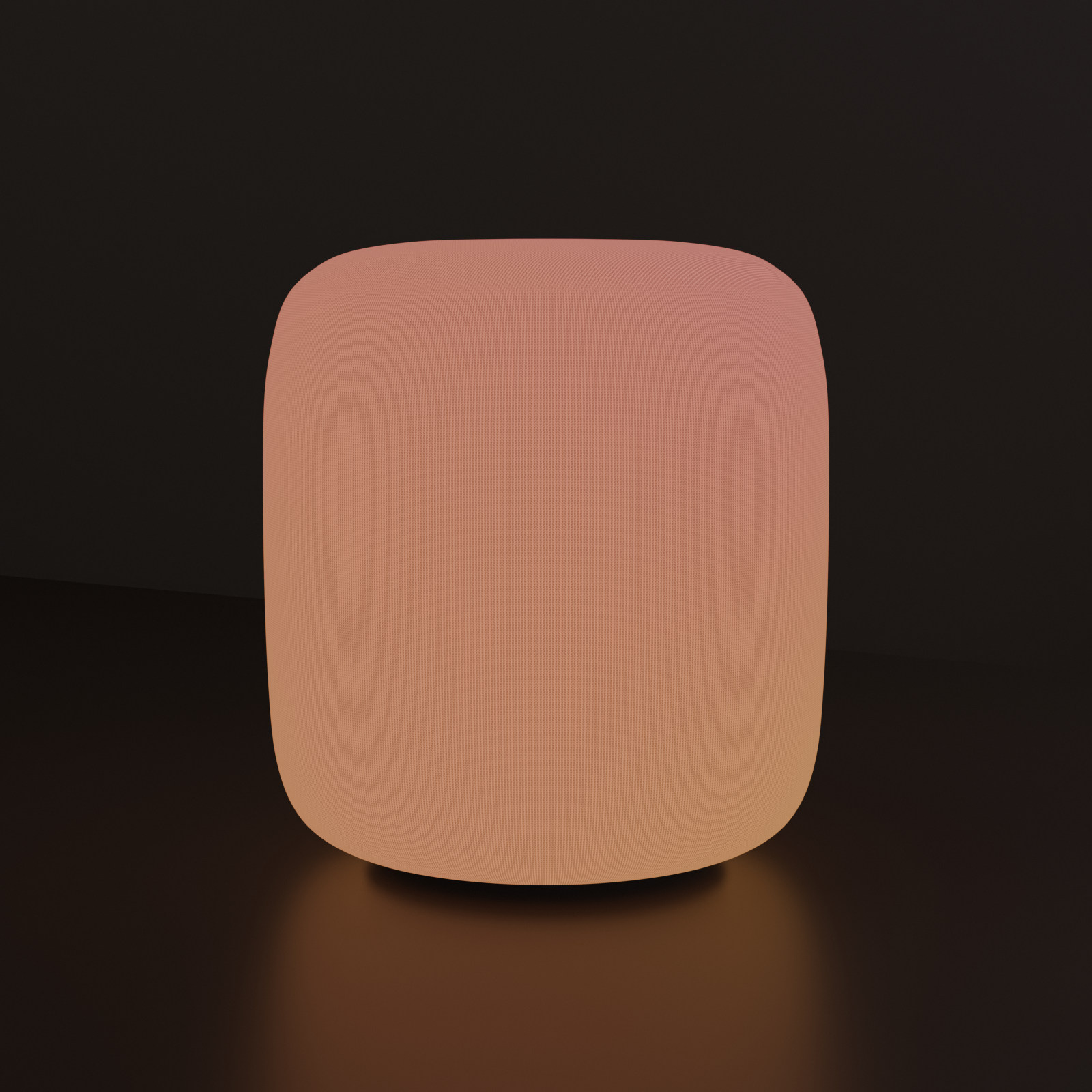 aaro one in Graphite at night, the knit glowing softly in warm colour